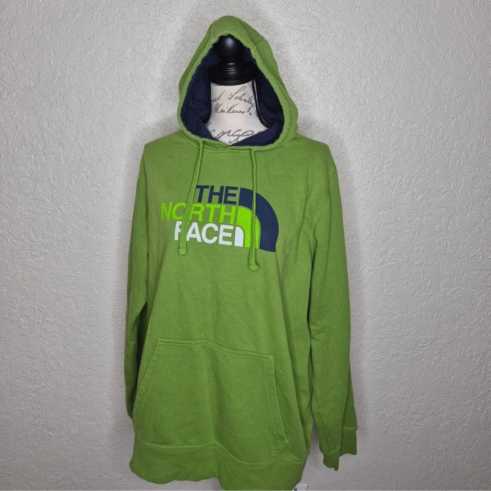 The North Face Mens Green Pullover Hoodie Logo Graphic Sweatshirt Size M
